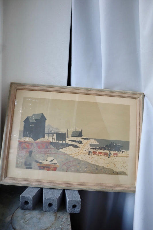 JÜRGEN VON KONOW, färglitografi, hamnscen