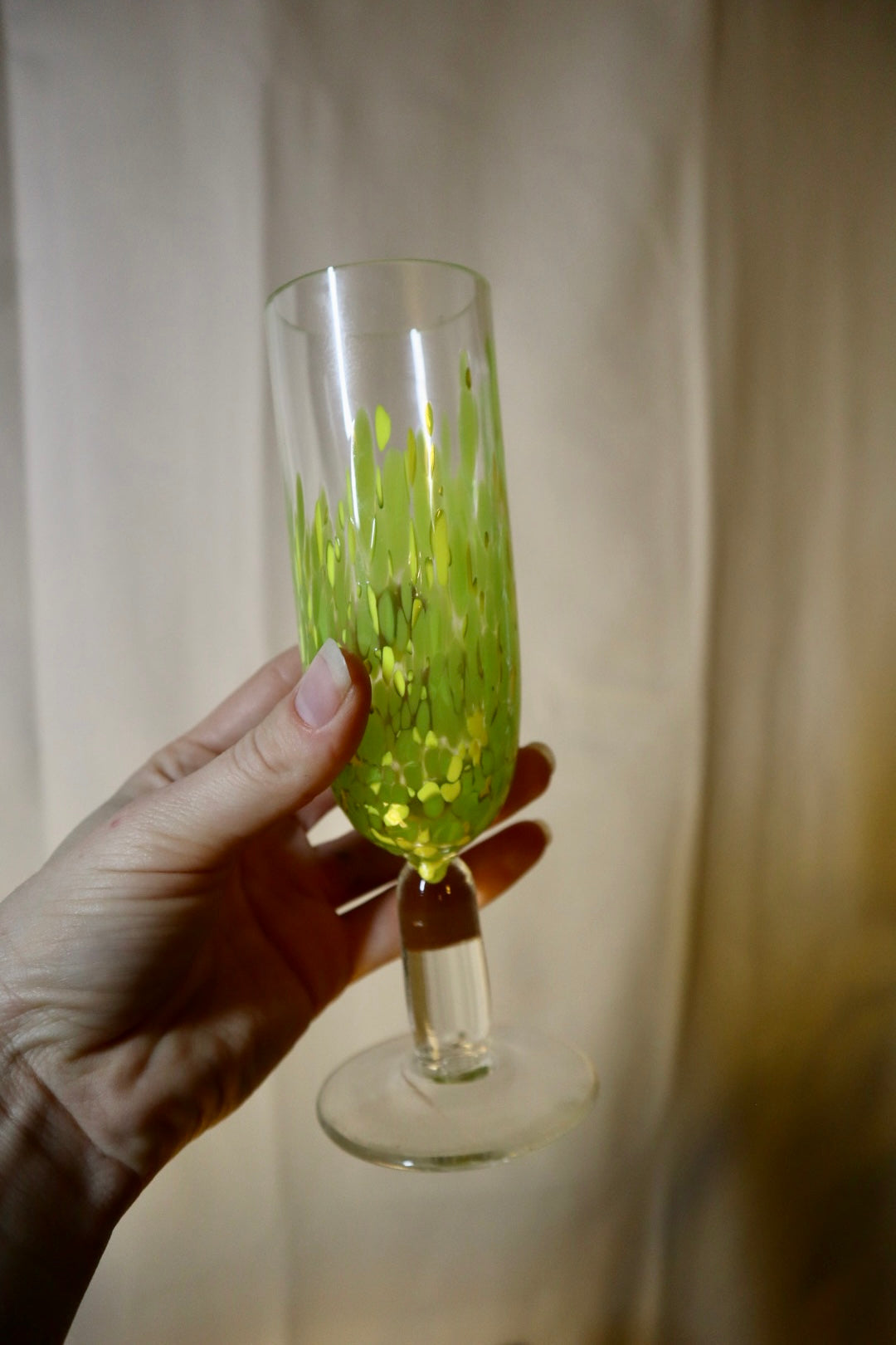 Munblåst champangeglas