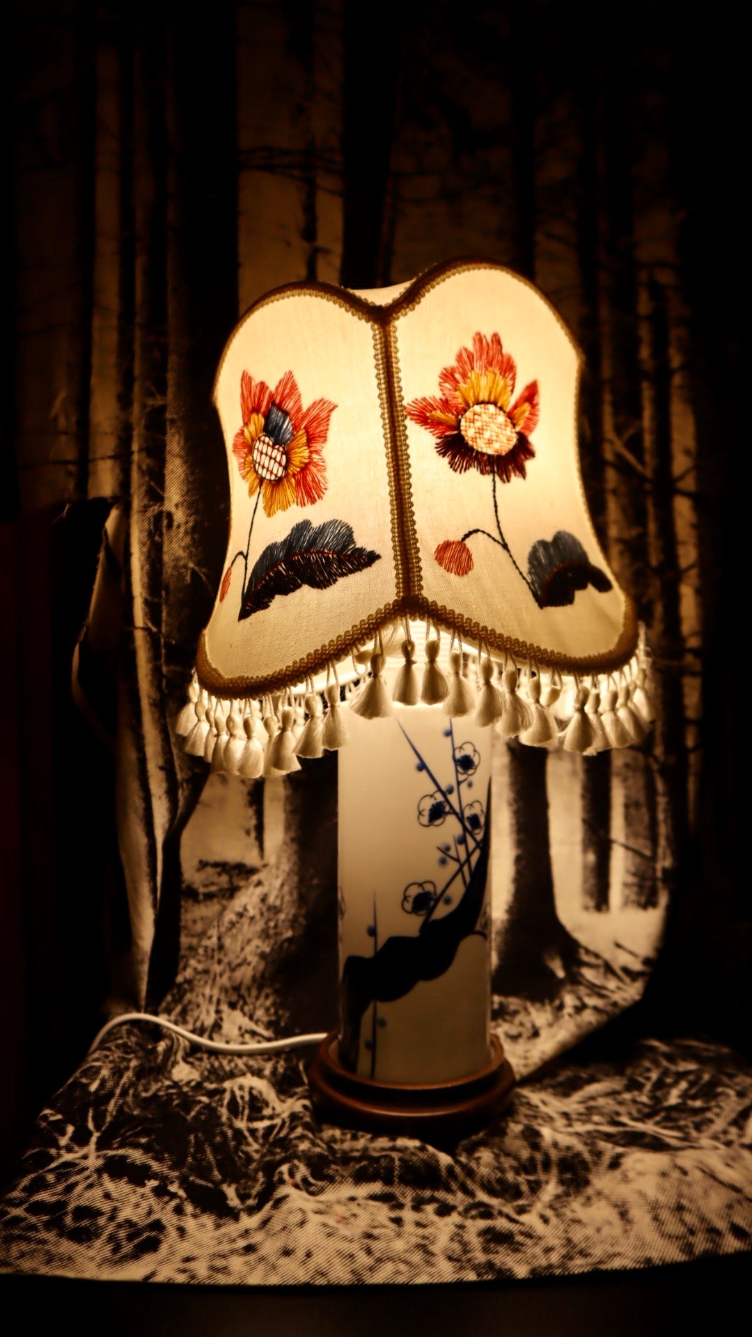 LAMPA, Kina, 1800-tal, porslin